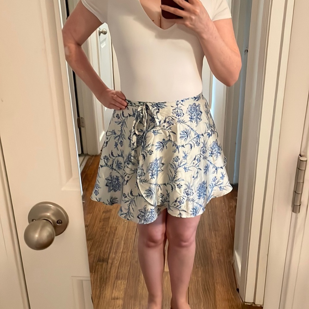 UO floral wrap skirt